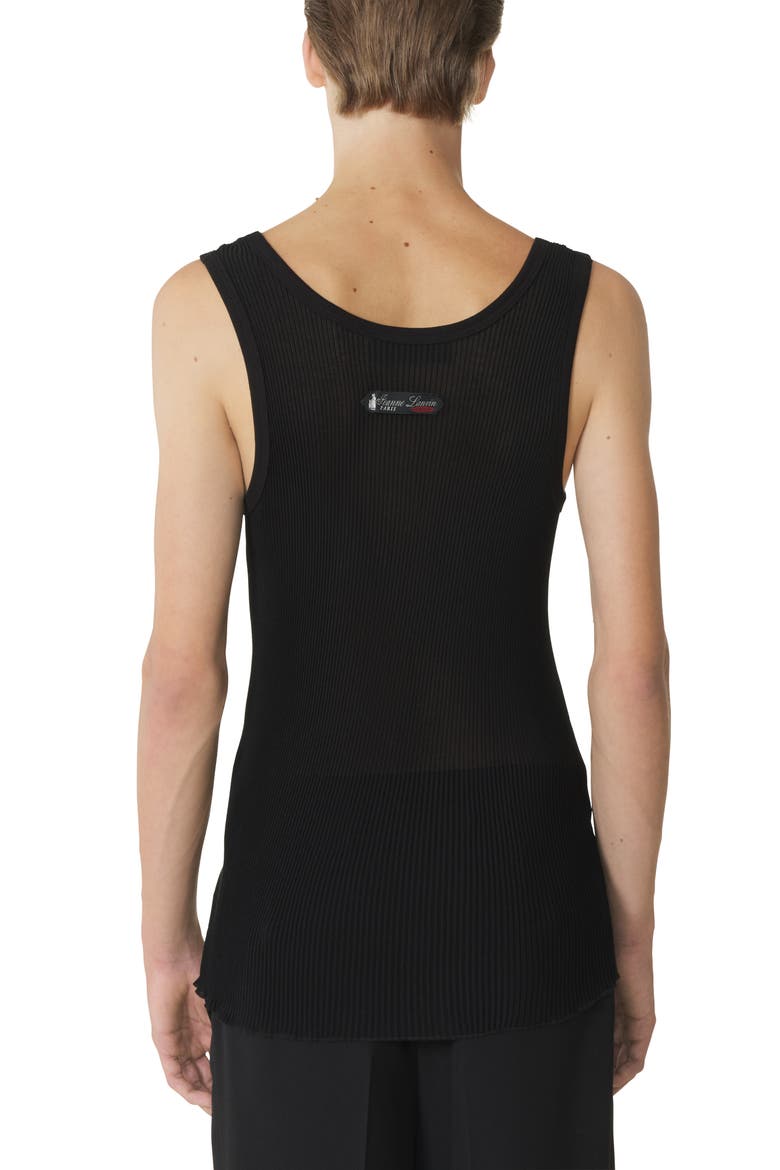 Black Pleated Jersey Tank Top, Alternate, color, Black