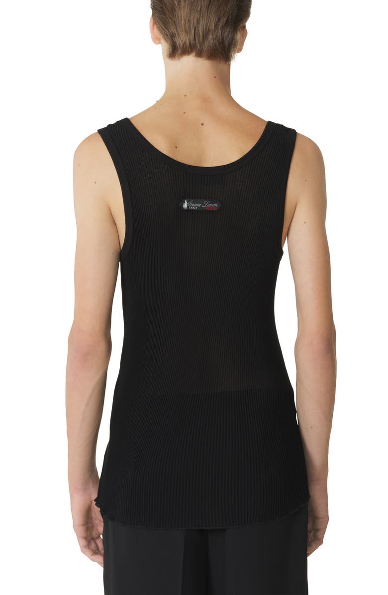 Lanvin Black Pleated Jersey Tank Top, Alternate, color, Black