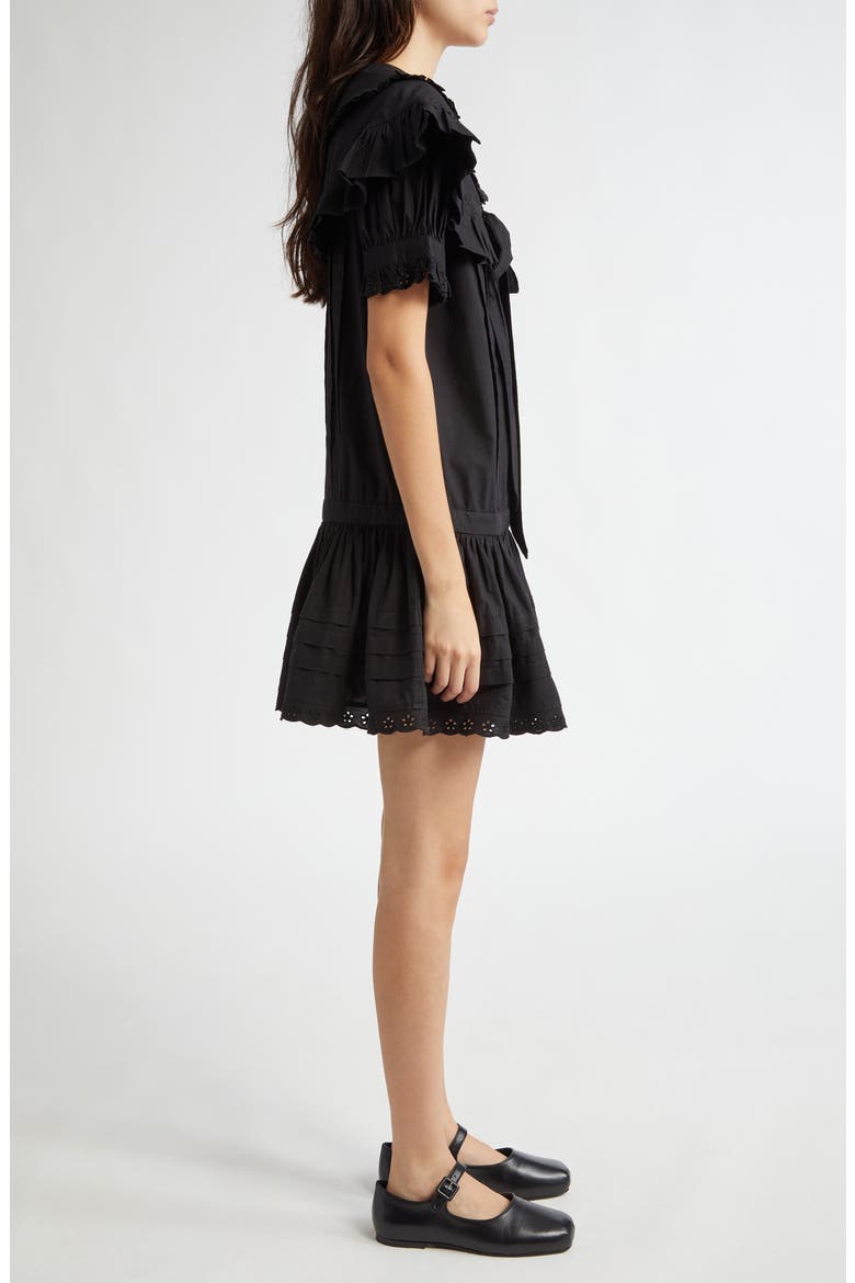 Toki Drop Waist Cotton Minidress, Alternate, color, BLACK