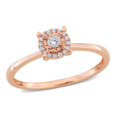 Lab-Grown Diamond Promise Ring 14k Rose Gold