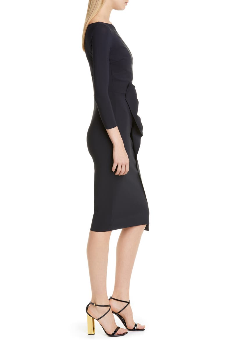 Kimi Ruffle Cocktail Dress, Alternate, color, BLACK