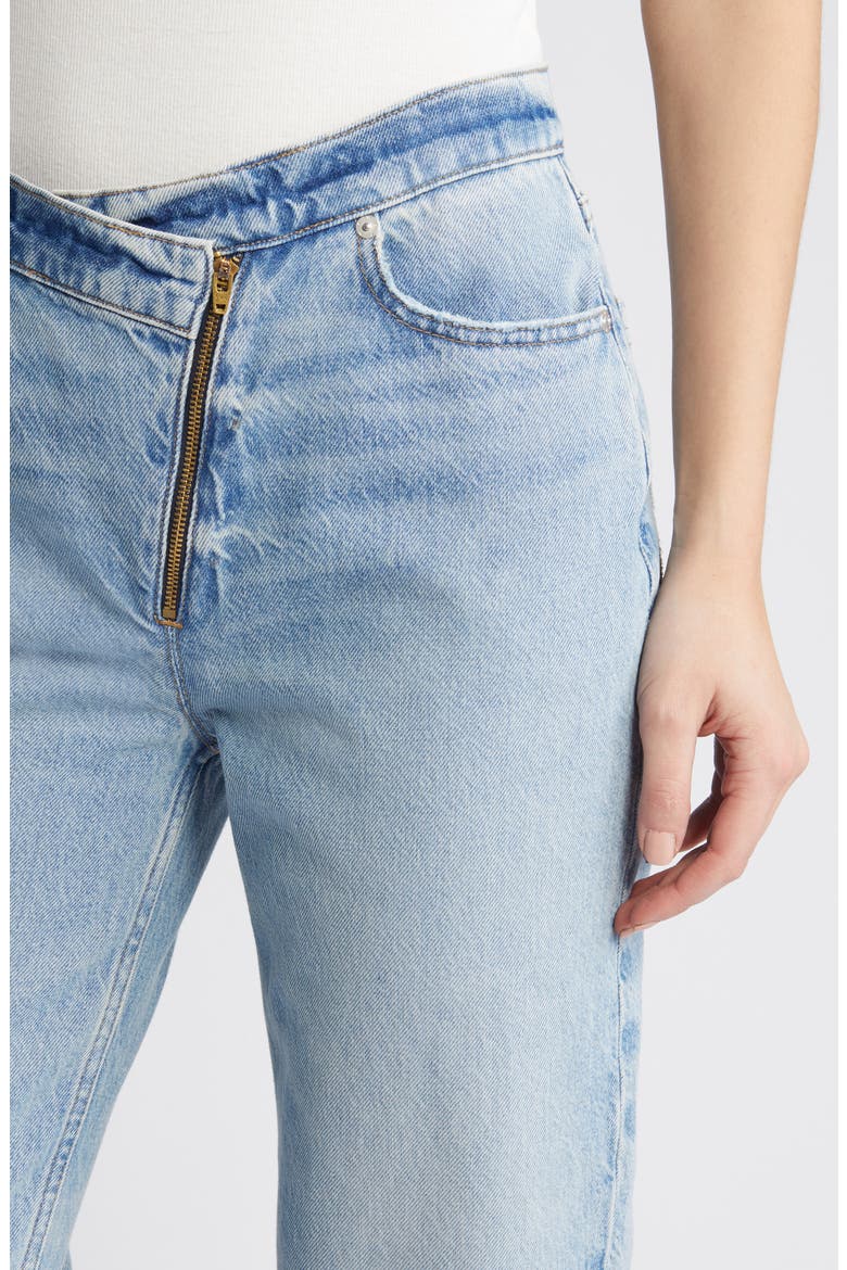 Le Jane Angled Zip Crop Relaxed Straight Leg Jeans, Alternate, color, RHODE