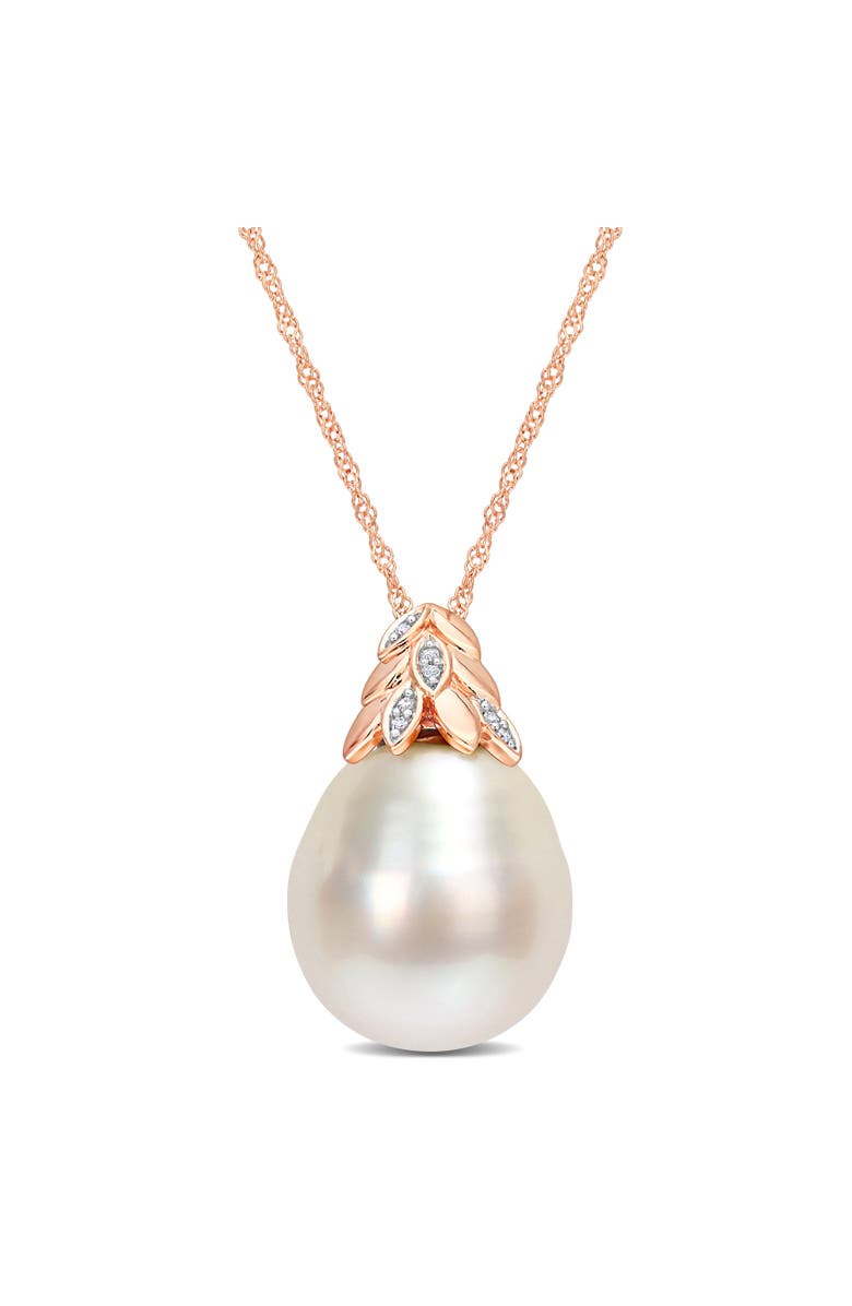 Julianna B. South Sea Pearl & Diamond Necklace 14k Rose Gold, Main, color, Cultured South Sea Pearl