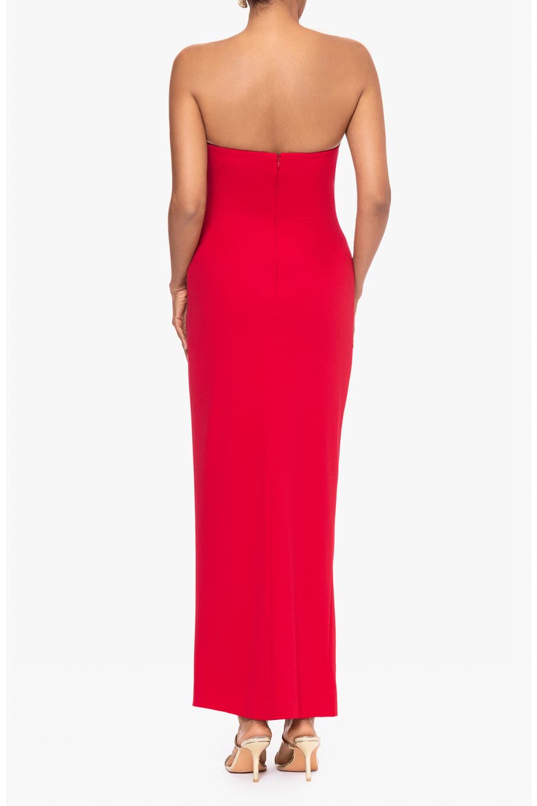 Strapless Scuba Crepe Gown., Alternate, color, RED