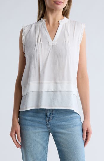 ADRIANNA PAPELL ADRIANNA PAPELL STITCHED TIERED TANK 