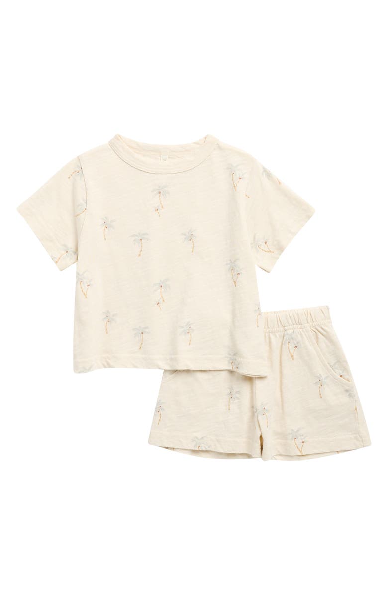 Rylee + Cru Palms Shirt & Bloomers Set, Main, color, Natural