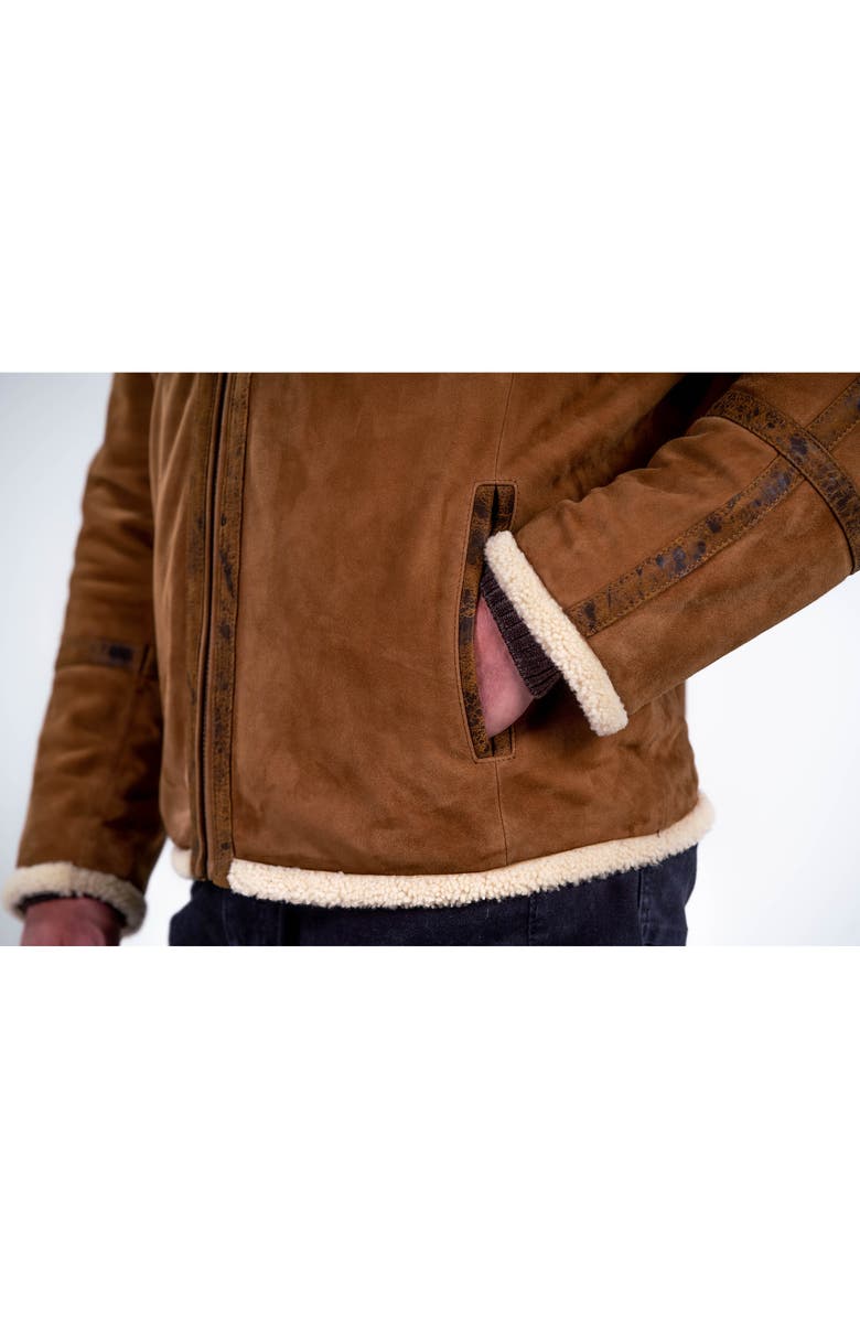 Comstock & Co. Montana Suede Jacket with Genuine Shearling Trim, Alternate, color,