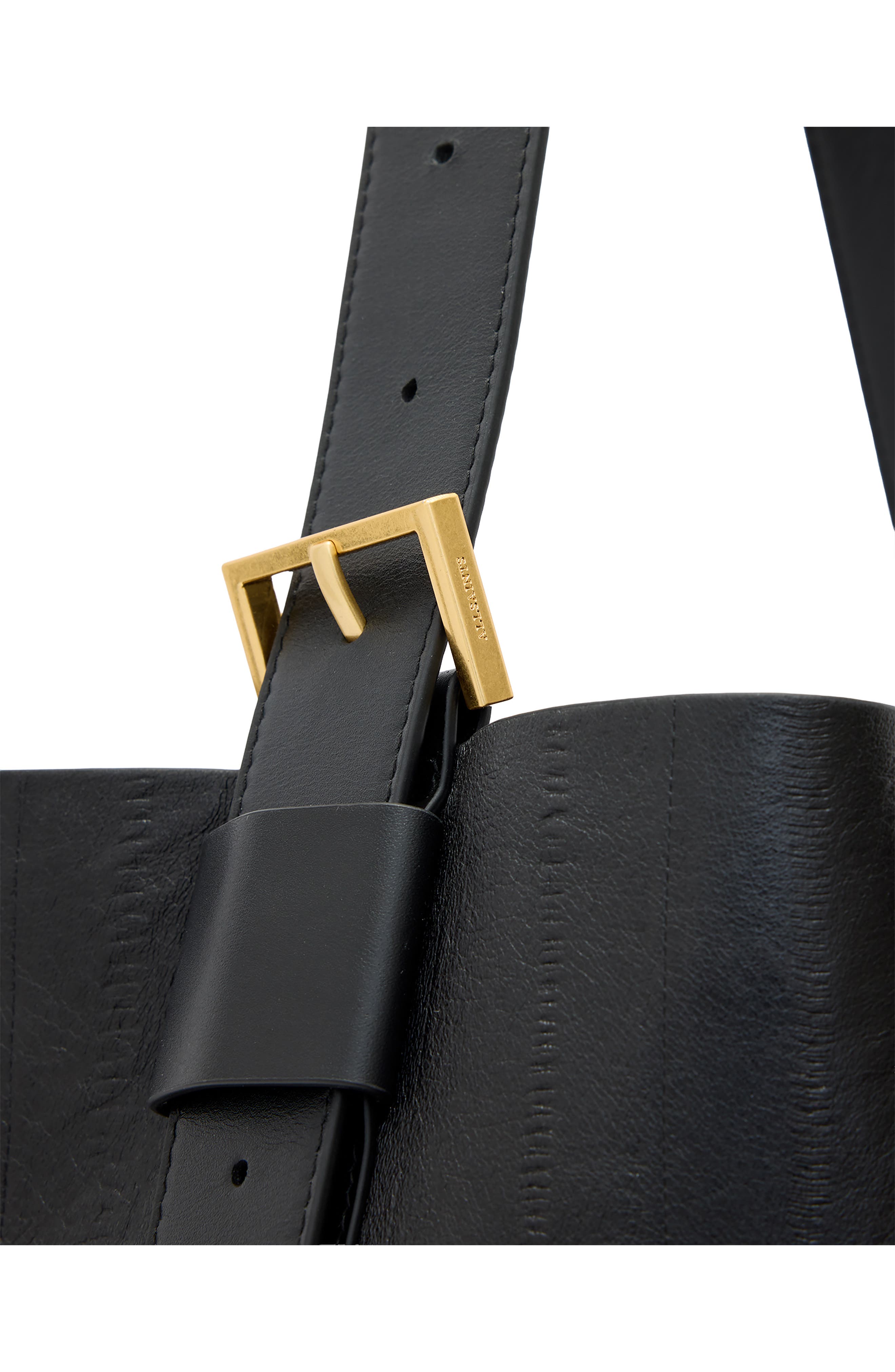 AllSaints Asha Eel-Embossed Leather Shoulder Bag, Alternate, color, 