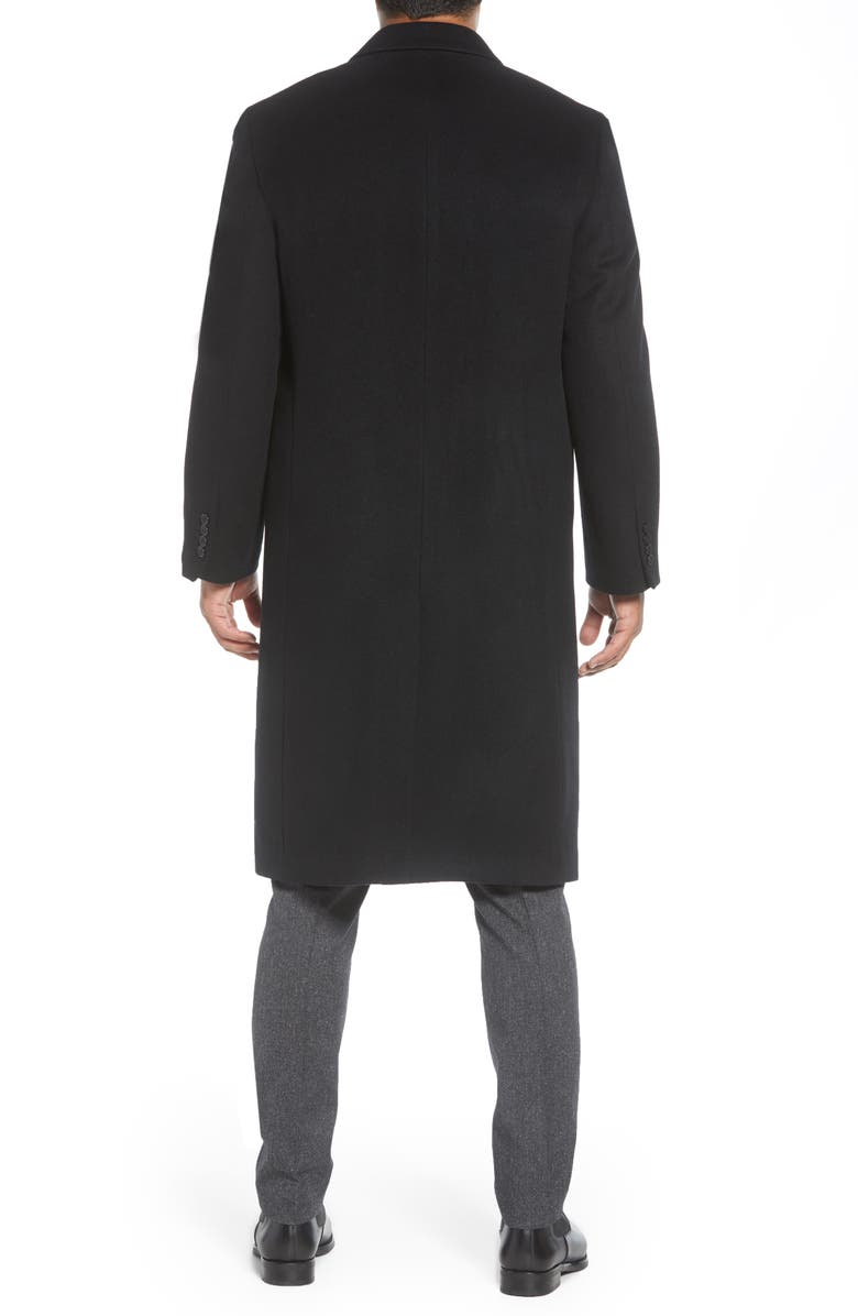Hart Schaffner Marx Stanley Classic Fit Wool & Cashmere Overcoat, Alternate, color, Black