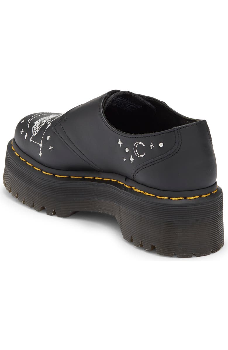Dr. Martens Celestial Moth Monk Strap Platform Loafer, Alternate, color, Black