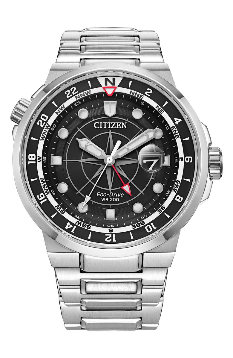 Citizen Dive Style Bracelet Watch, 44mm, Main, color, Silver