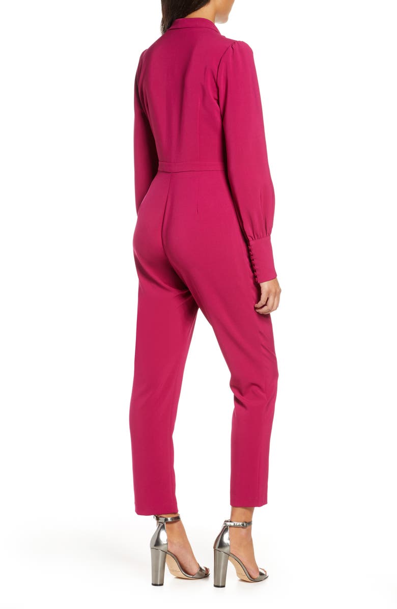 Adelyn Rae Carmela Long Sleeve Wrap Jumpsuit, Alternate, color, 