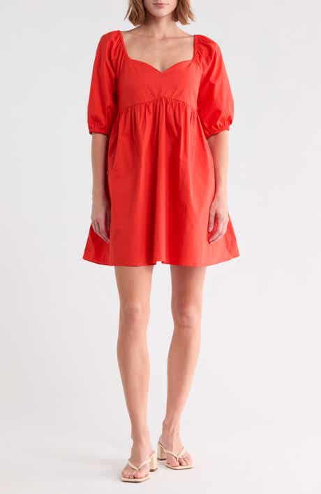 Cambria Puff Shoulder Cotton Minidress