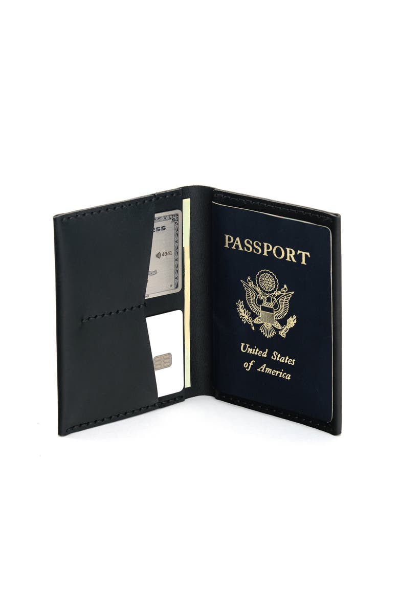 Ezra Arthur Passport Wallet, Main, color, Black