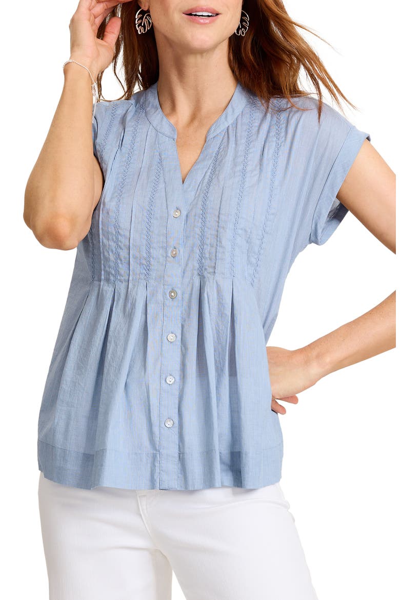 Voile Voyage Button-Up Top, Main, color, PORT SIDE BLUE