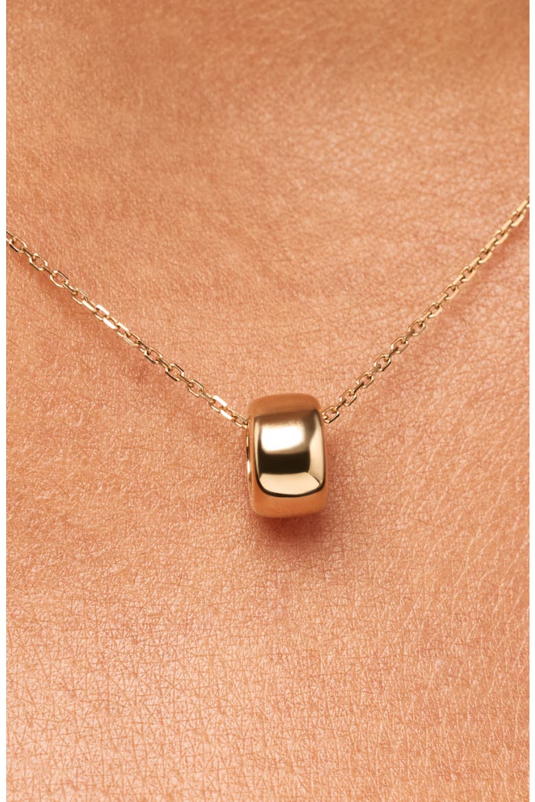Solid Yellow Gold - Luna Charm Necklace, Alternate, color, Gold