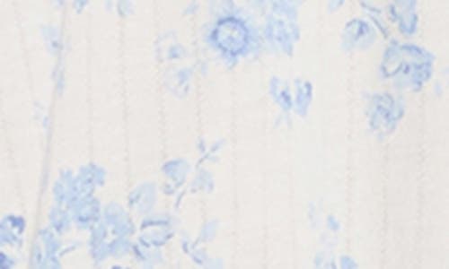 Ralph Lauren Lauren  Print Cotton Blend Short Pajamas In Blue Floral