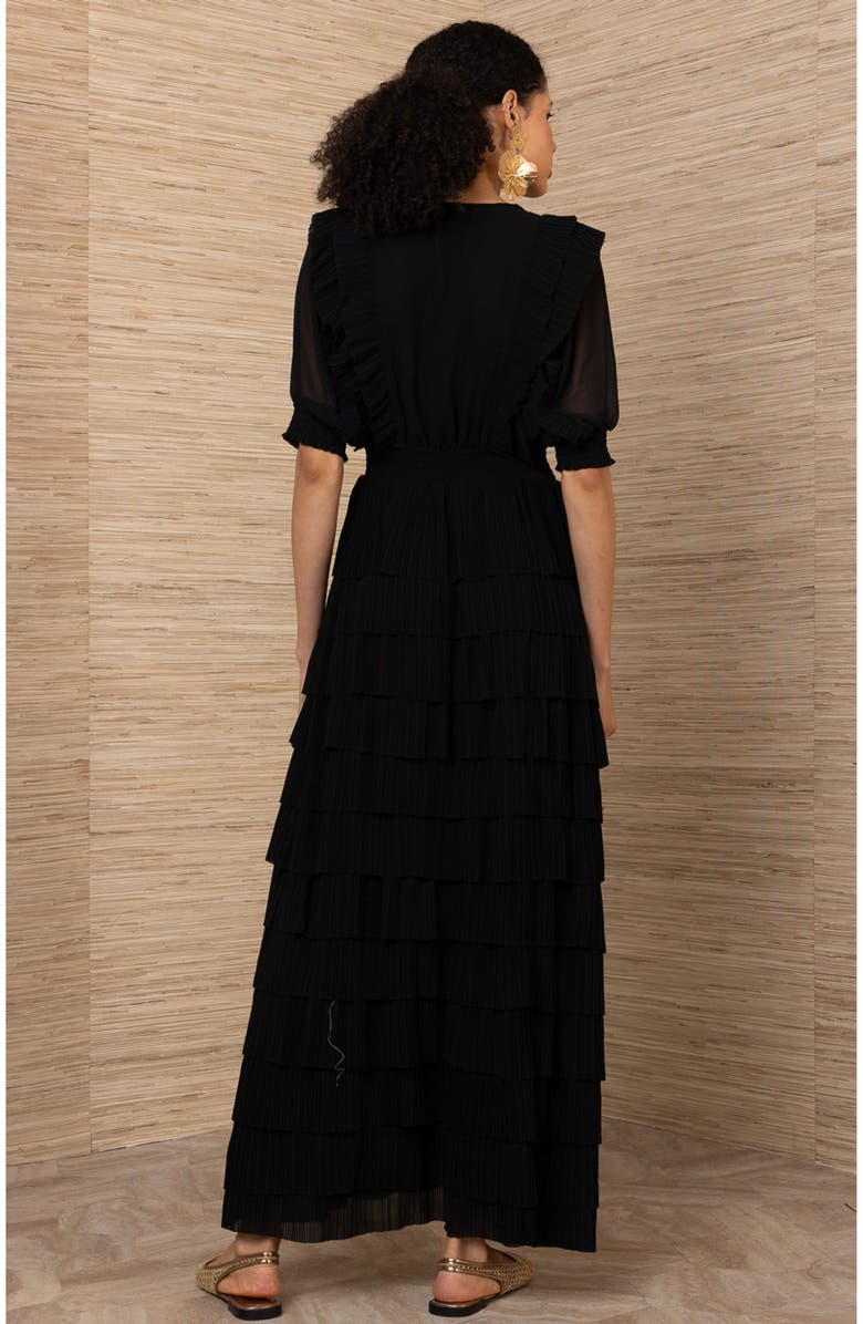 Hale Bob Aulelei Chiffon Solid Dress, Alternate, color, Black