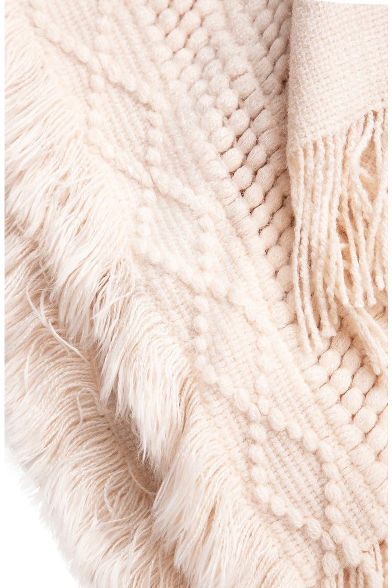 Embroidery Fringed Ruana, Alternate, color, IVORY