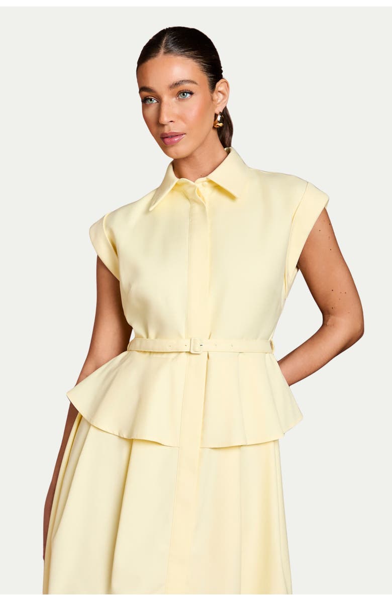 Coast Peplum Detail Belted Shirt Dress, Alternate, color, Lemon