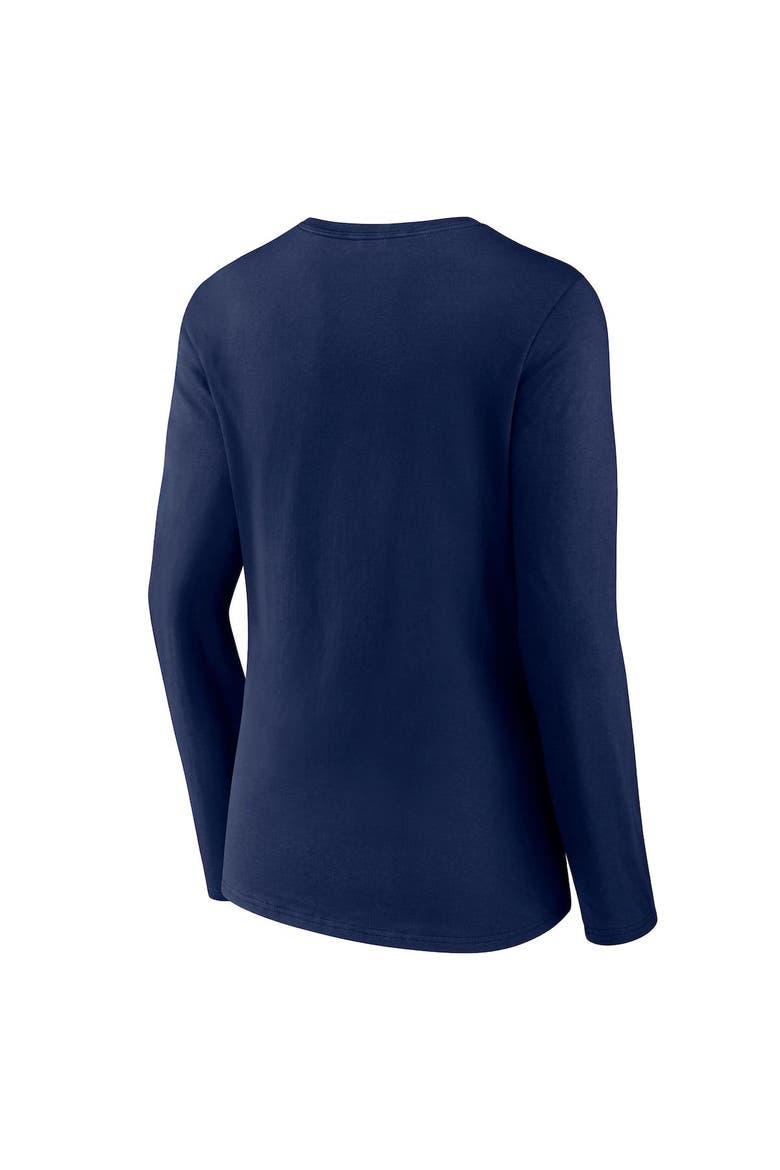 Women's Fanatics Branded Navy Denver Broncos Hometown Sweep Long Sleeve V-Neck T-Shirt, Alternate, color, Navy