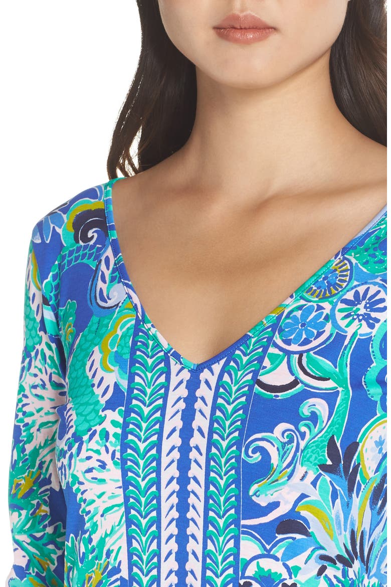 Anissa Maxi Dress, Alternate, color, BLUE GROTTO SIRENS AND SPIRITS