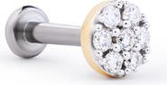 Ana Luisa Solid Yellow Gold - Diamond Circle Flatback Single Stud