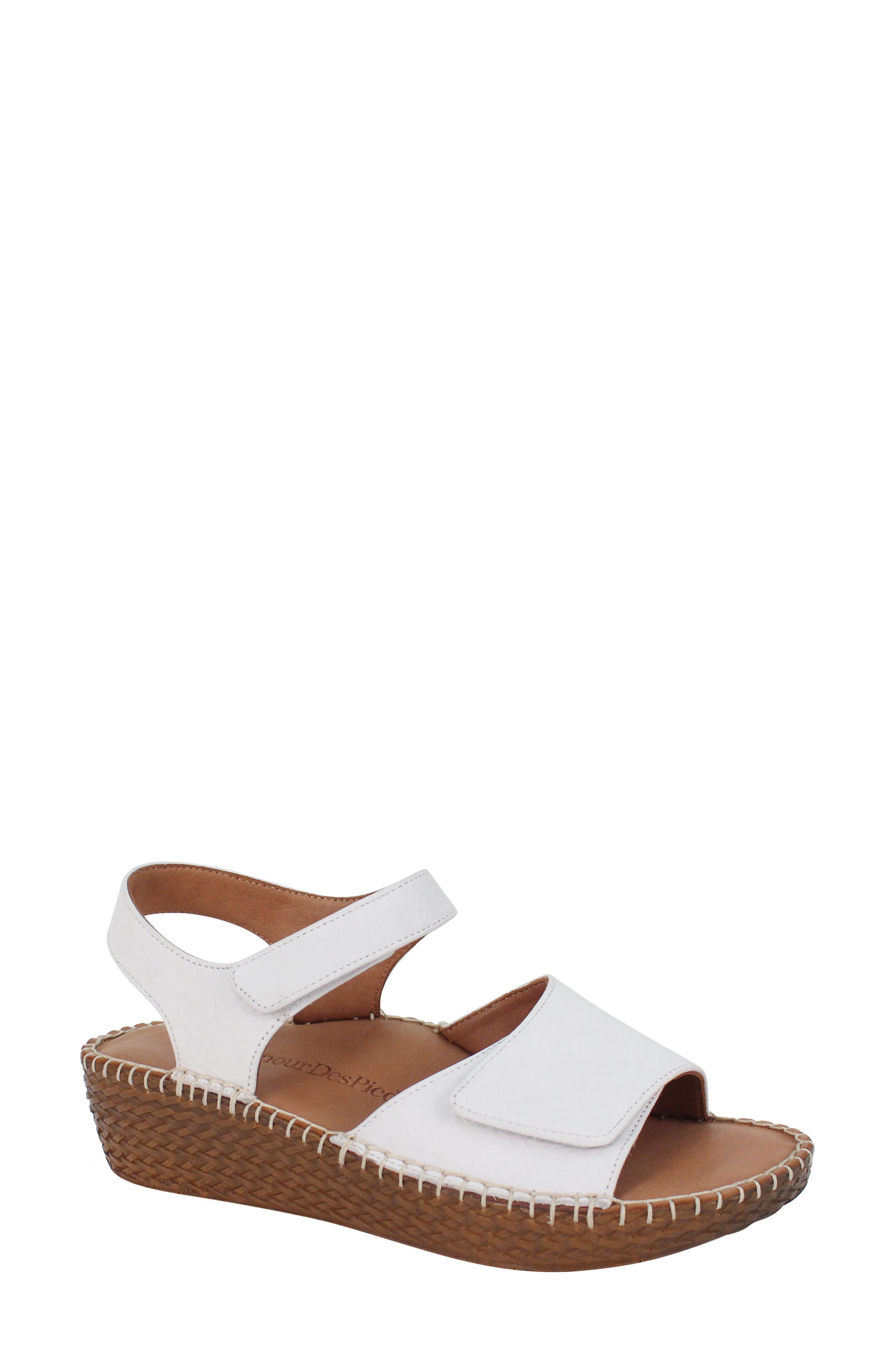 Yahya Platform Sandal, Main, color, WHITE LAMBA LEATHER