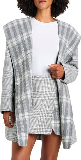 RAG &BONE grey check Elliot Plaid top coat