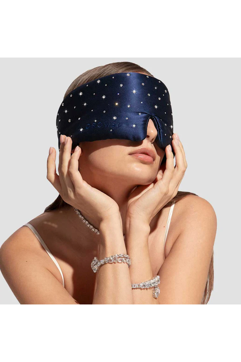 Swarovski Silk Sleep Mask, Alternate, color, Midnight Blue