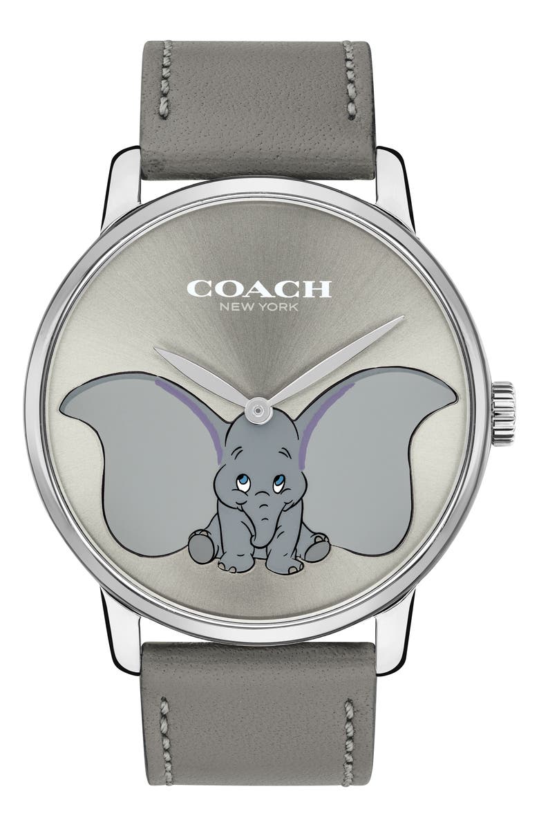 COACH x Disney Dumbo Grand Leather Strap Watch, 40mm, Main, color, 