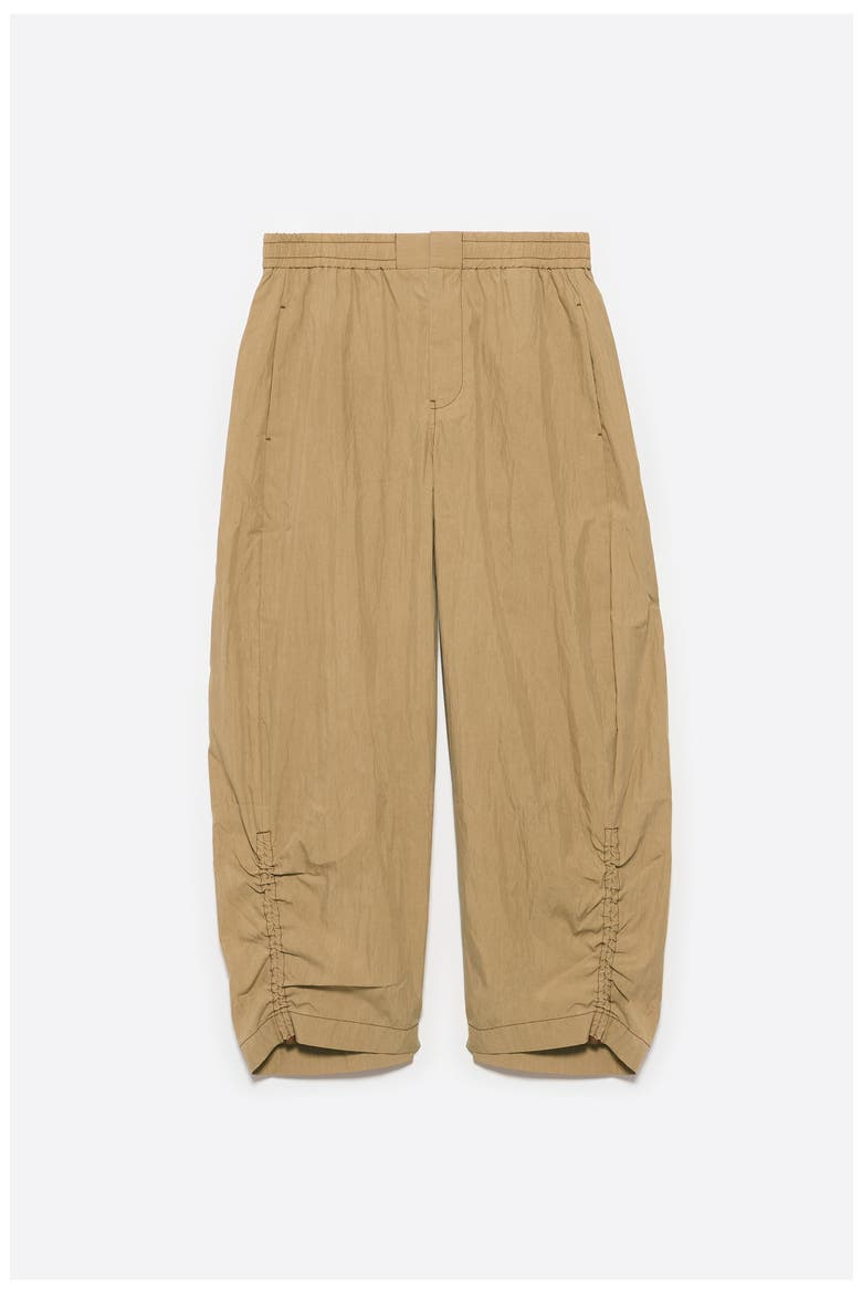 Gathered Jogger Trousers, Alternate, color, TOFFEE
