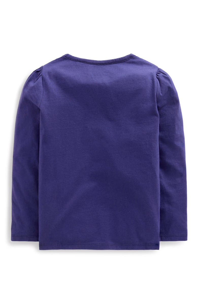Kids' Puff Sleeve Applique T-Shirt, Alternate, color, COLLEGE NAVY HORSES