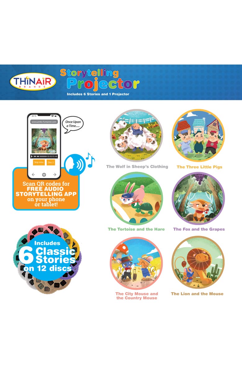 Playful Minds Storytelling Projector, 6 Stories, 12 Slides, Alternate, color,