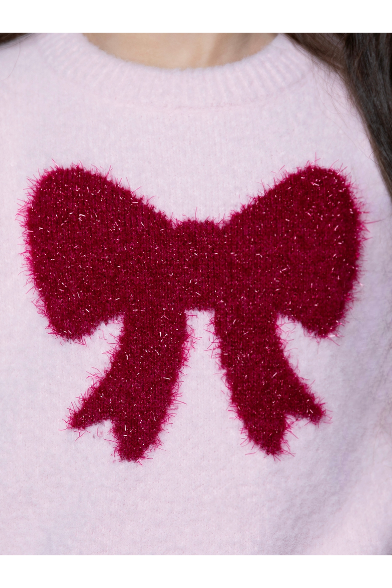 Sweet Bow Knit Sweater, Alternate, color, Pink