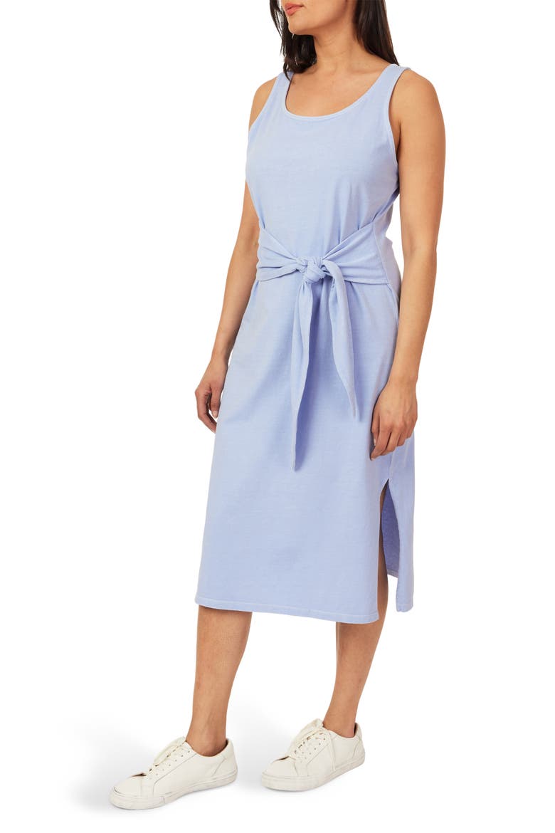 Madison Tie Tank Midi Dress, Alternate, color, HYDRANGEA