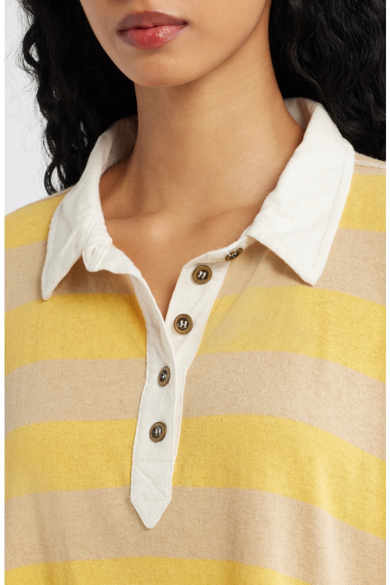 Auggie Stripe Top, Alternate, color, OAT LATTE/ YELLOW FIN