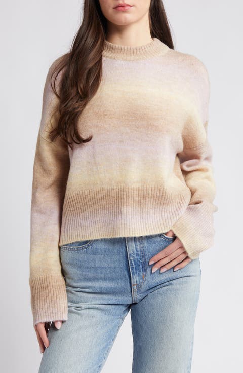 Ombré Mock Neck Sweater