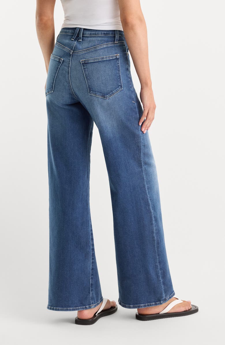 Good American Soft-Tech Good Waist Frayed High Waist Wide Leg Palazzo Jeans, Alternate, color, Indigo1233