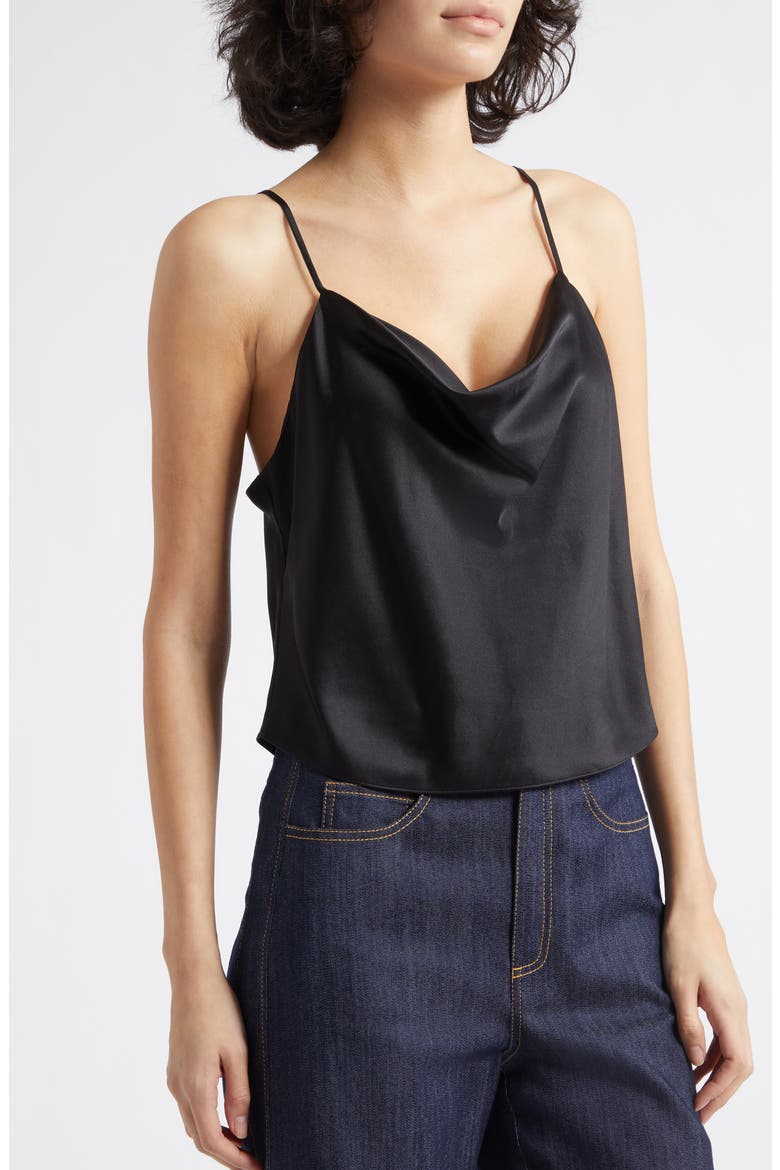 Petit Marta Silk Cami, Alternate, color, BLACK