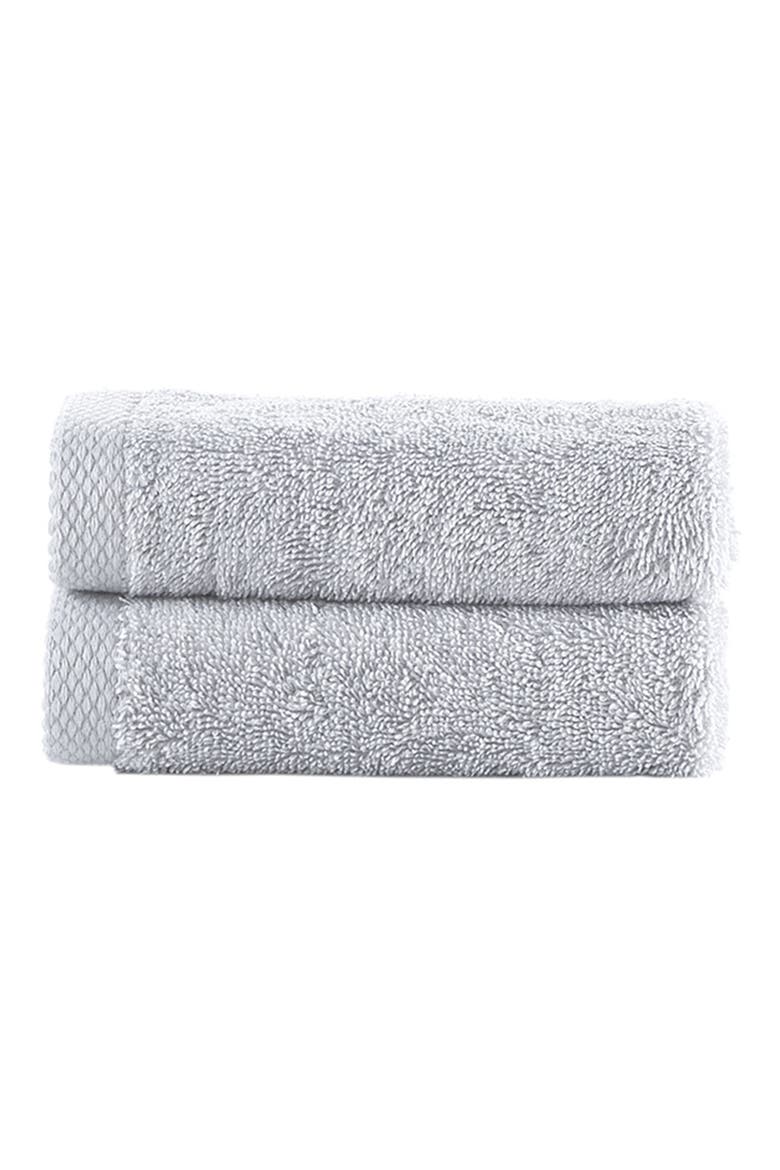 2-Piece Solid Signature Cotton Towel Set, Main, color, SILVER