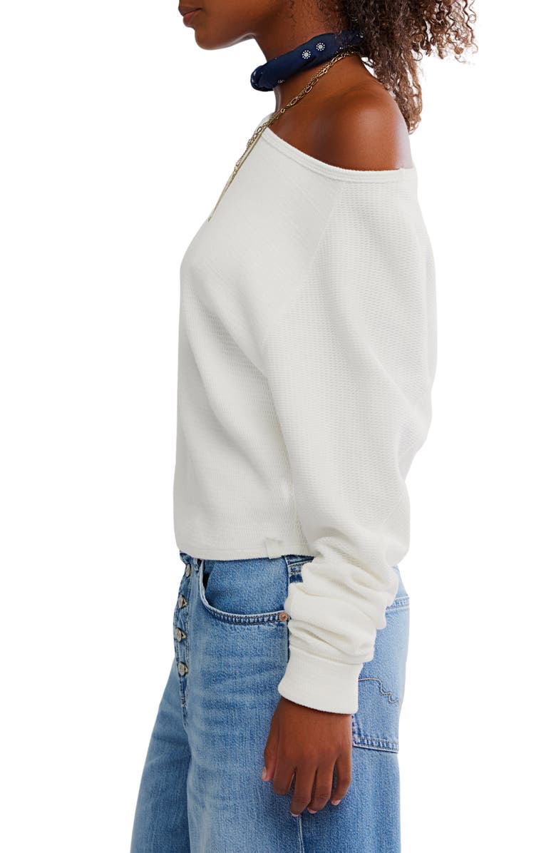 Free People Jess One-Shoulder Thermal Top, Alternate, color, Clean Ivory