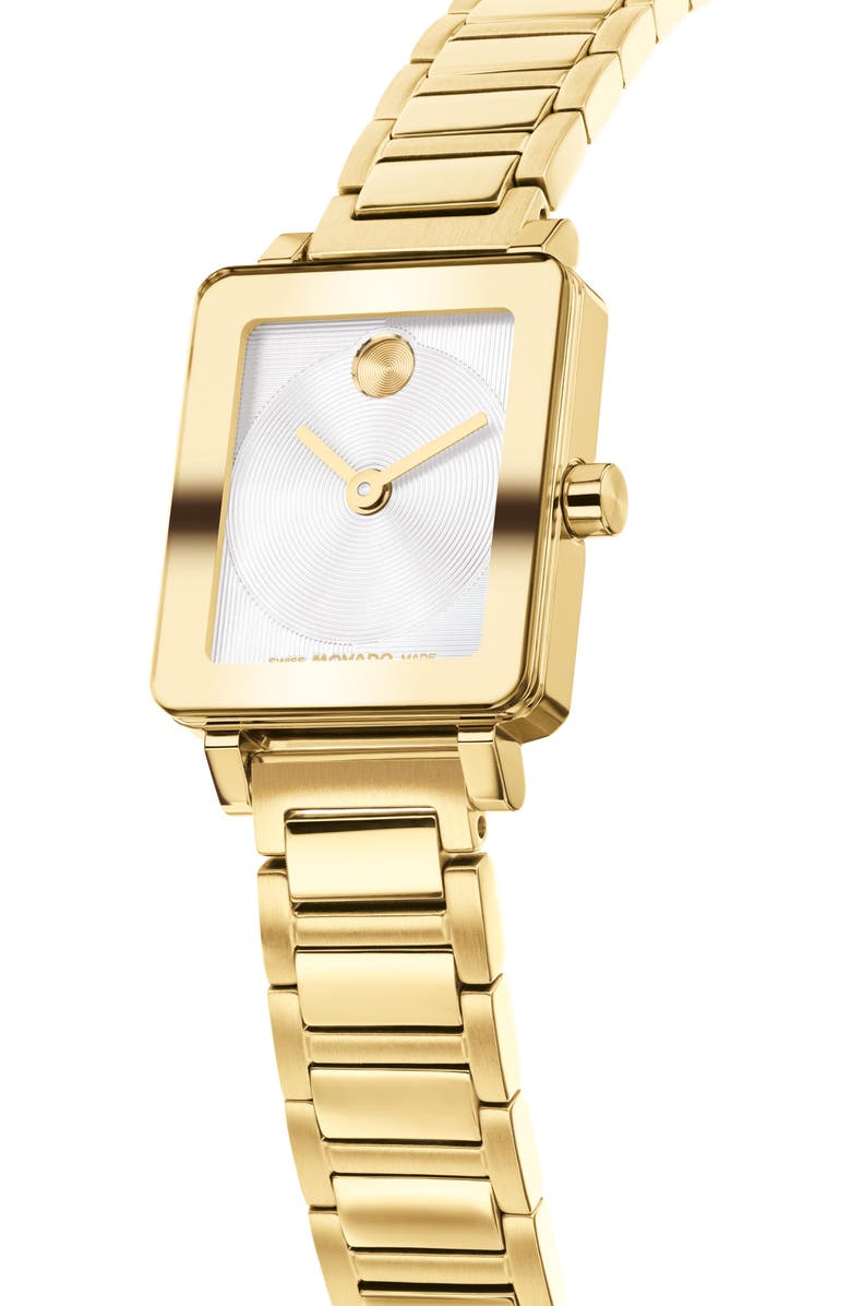 Movado Mini Bold Evolution 2.0 Tank Bracelet Watch, 20mm x 23mm, Alternate, color, Silver