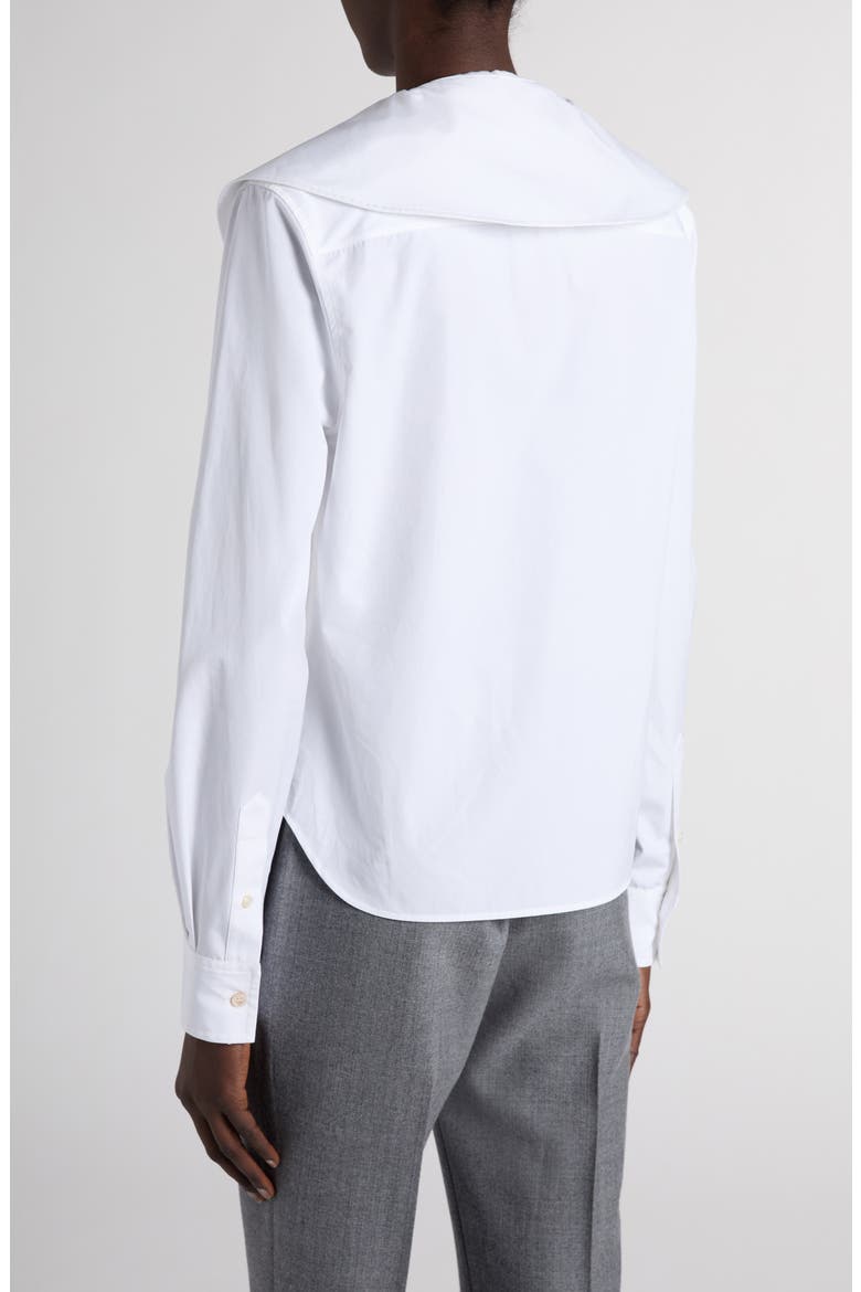 Ruffle Collar Cotton Shirt, Alternate, color, OPTIC WHITE