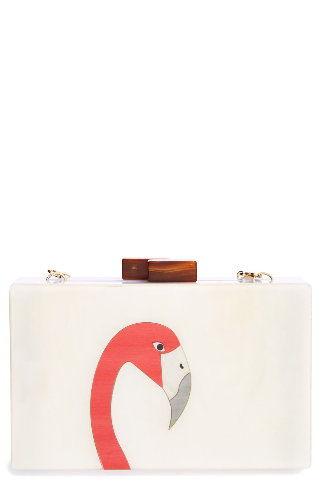 NATASHA Couture 'Flamingo' Clutch, Main, color, 