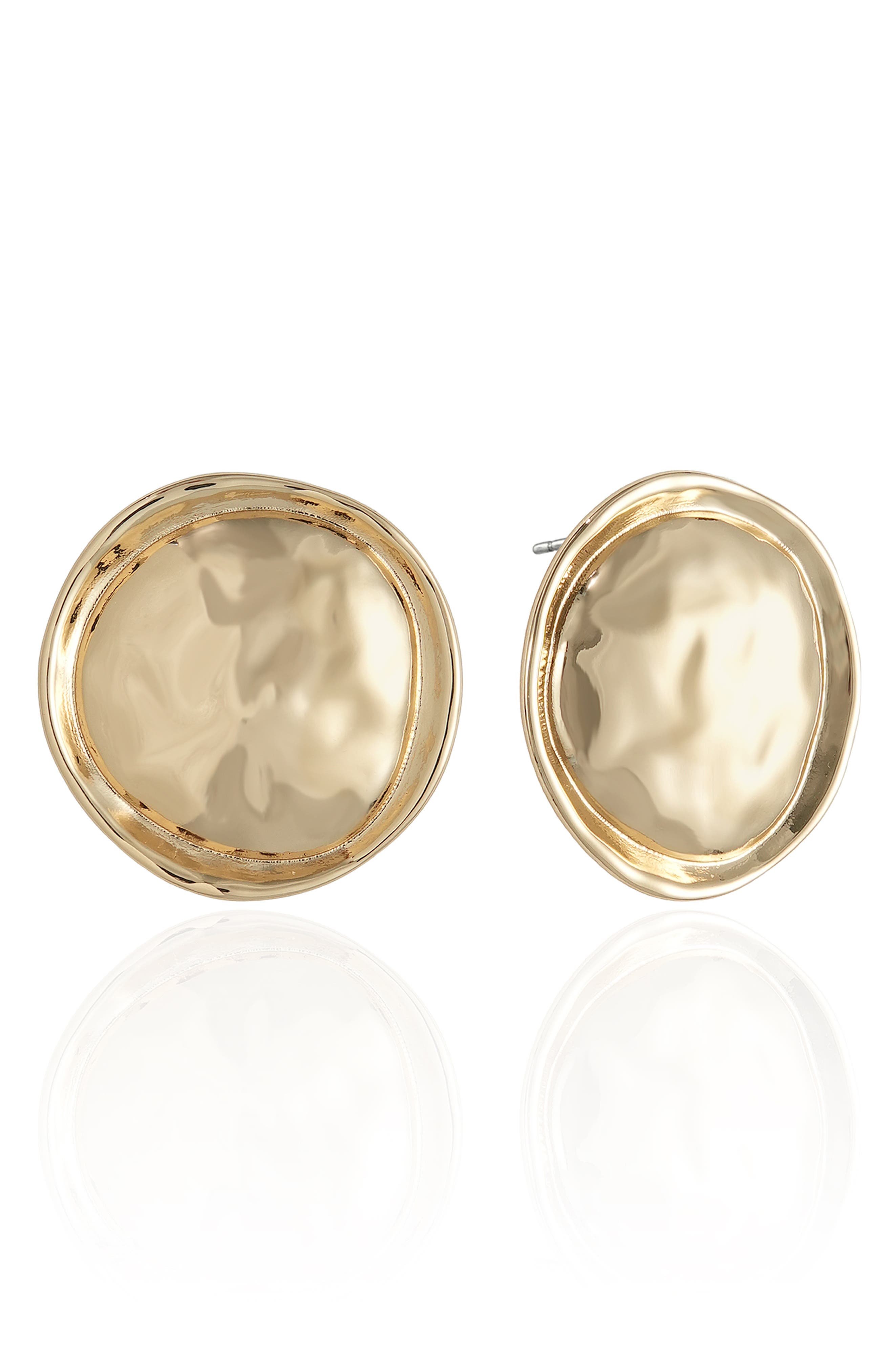 Hammered Circle Stud Earrings