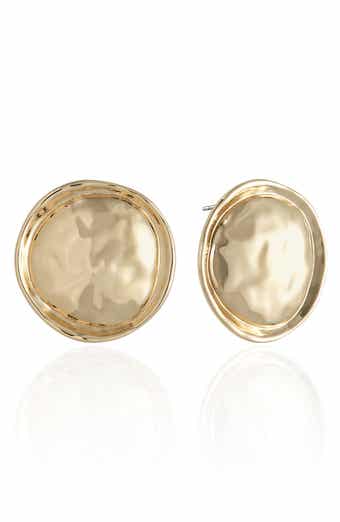 Hammered Circle Stud Earrings