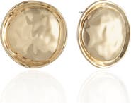 Ettika Hammered Circle Stud Earrings