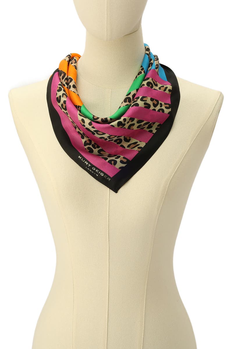 Kurt Geiger London Mixed Stripe Silk Bandana, Alternate, color,