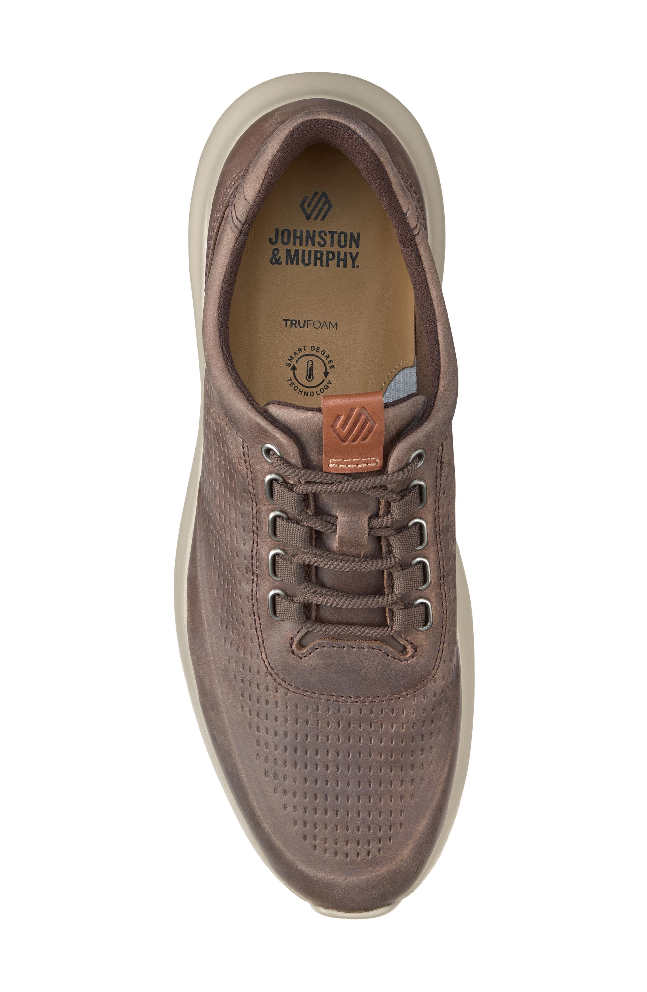 Johnston 
Murphy Amherst 2.0 U-Throat Leather Sneaker, Alternate, color, Stone Oiled Full Grain